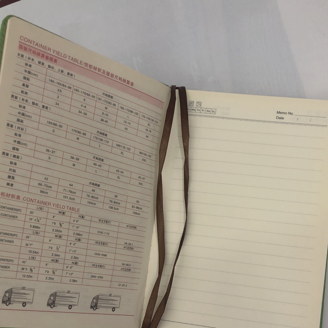 Páginas interiores del cuaderno