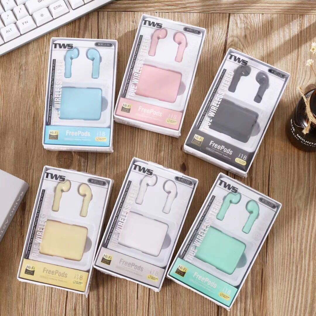 I18 Bluetooth TWS Headphones: Wireless Over-ear Bluetooth Macaron Girls' Color Bluetooth Headphones details Picture