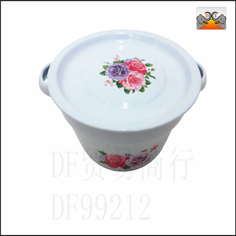 DF99212 Double ear pan double enamel cover basin Flat cover cover bowl Enamel basin multi-purpose mixing basin Enamel bowl Deep basin salad DF TRADING HOUSE