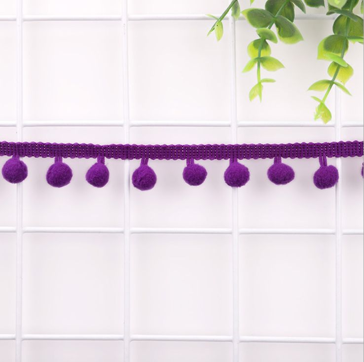 厂家直销现货小毛球绒球花边辅料 爆款环保彩色1.2cm直角毛球花边详情图10