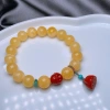11mm natural chicken fat yellow beeswax bracelet details Picture