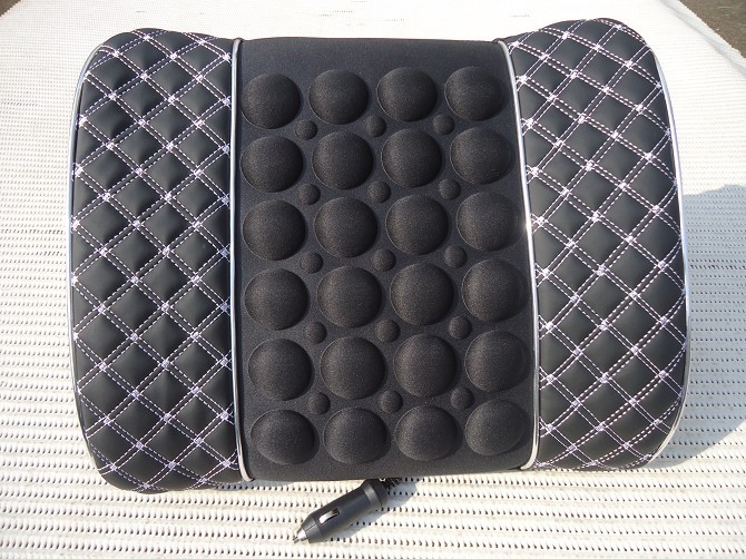 Large vehicle 24V red wine car cushion, car massage lumbar support seat backrest, car lumbar support pad