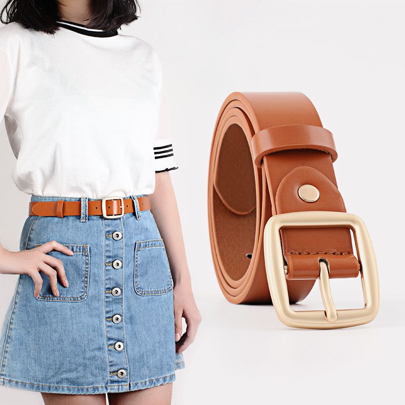 Ladies fashion versatile retro square buckle belt fashion casual decoration ladies day buckle belt 758