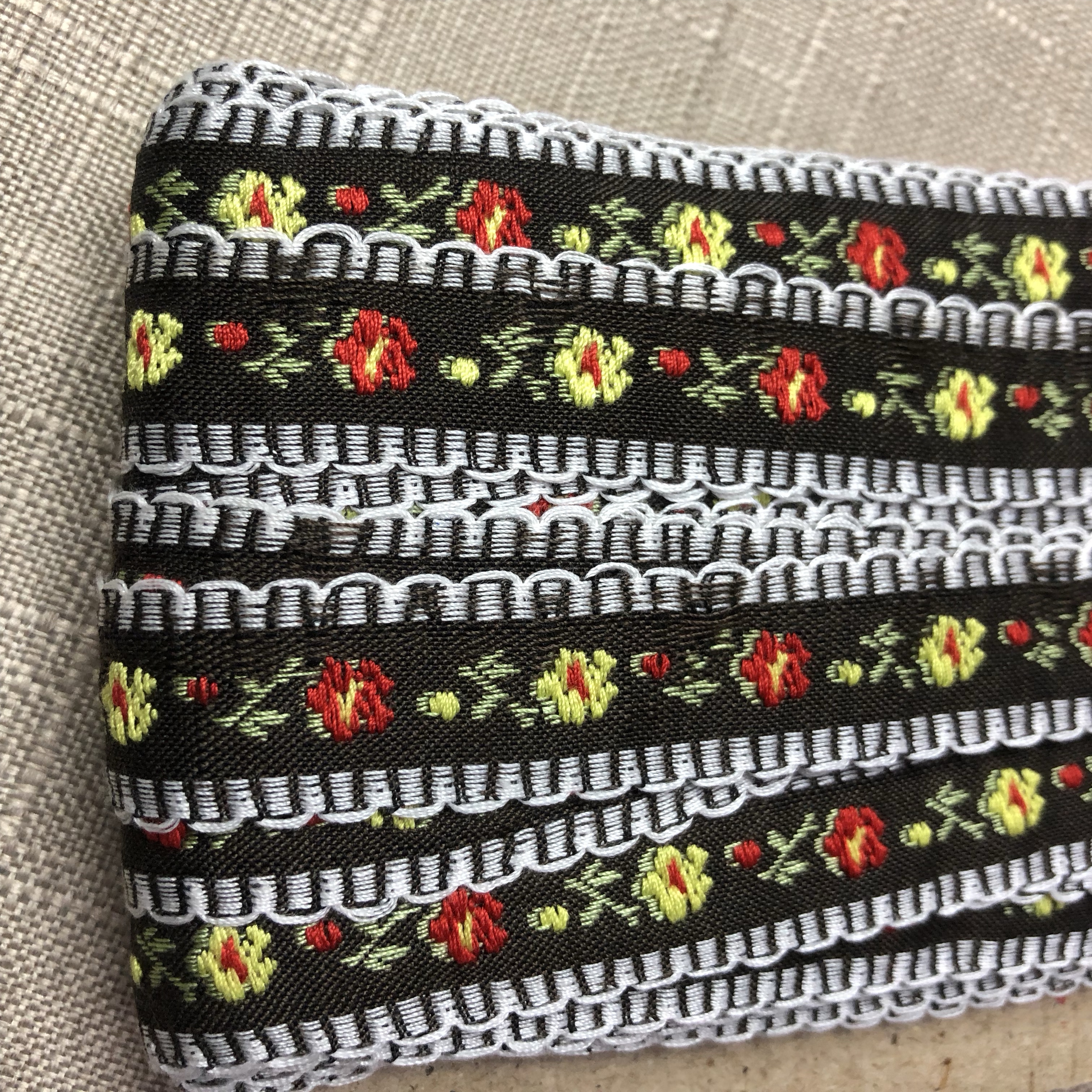 2公分耳朵边木机手工提花刺绣织带DIY服装辅料工艺品现货详情图9