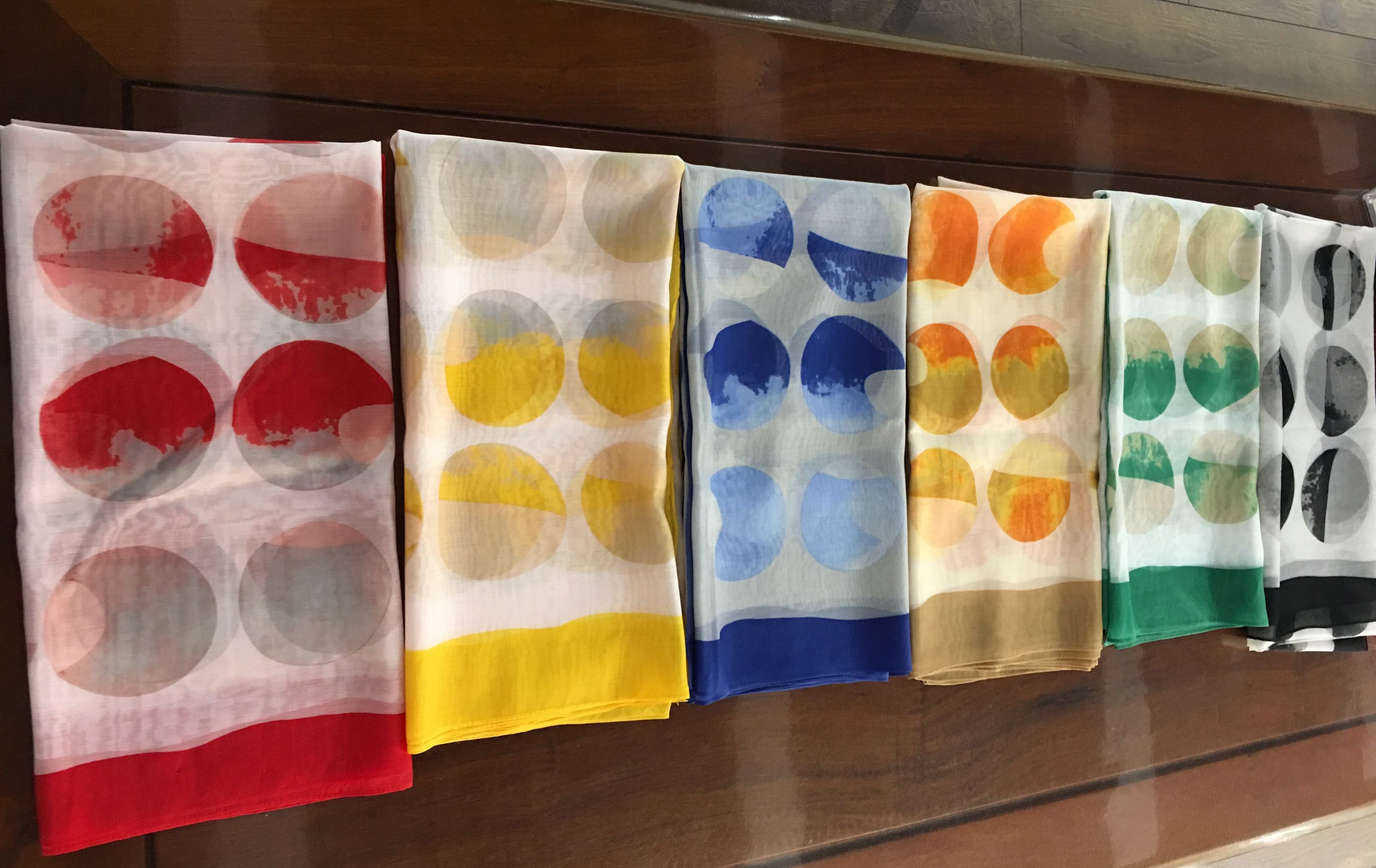 Six colors big circle pattern long scarf scarf shawl