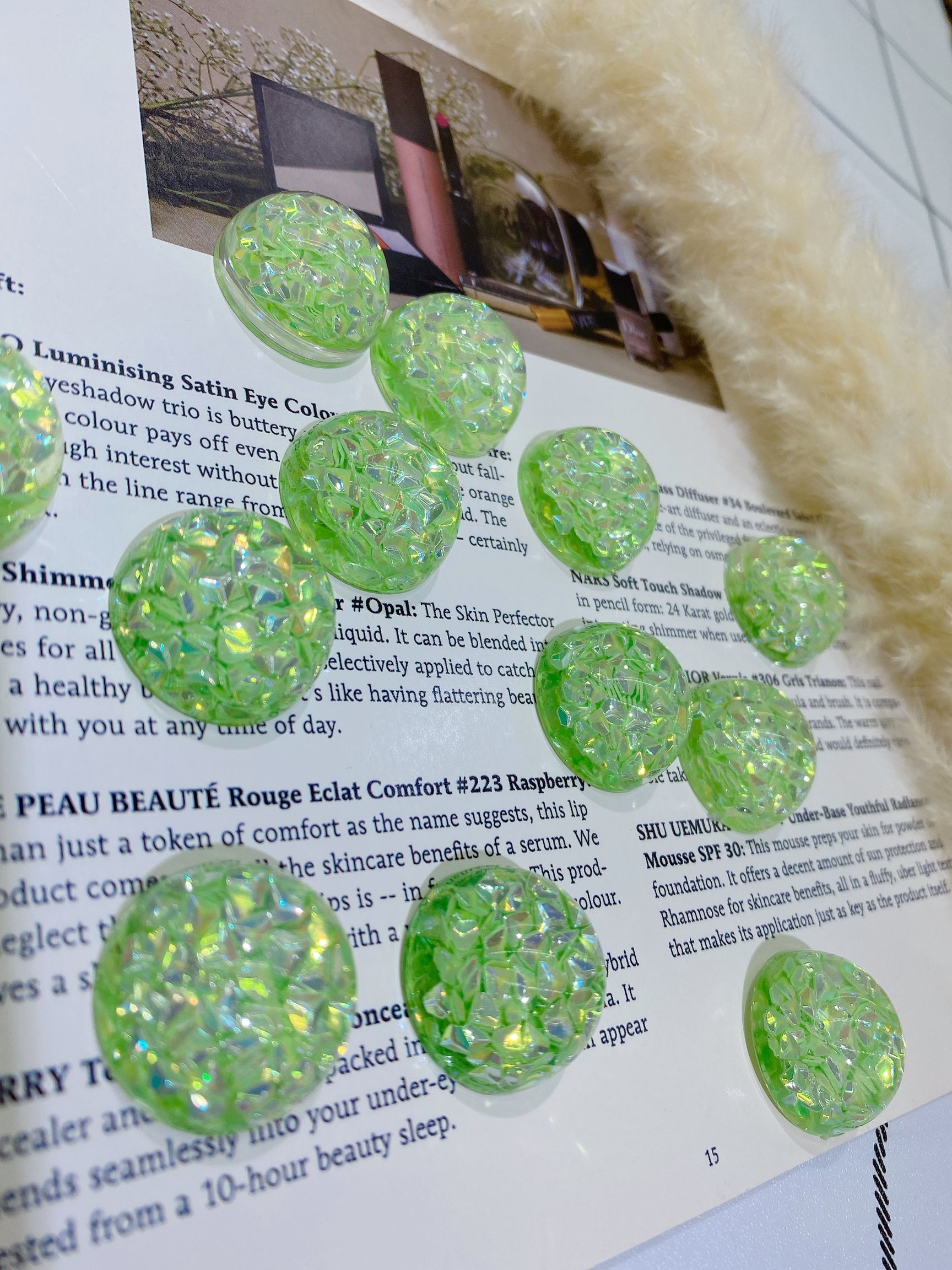 Acrylic half-sided round frozen oil sequin children's hair clip accessory detail image 5