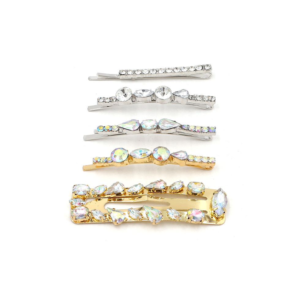 Big personality geometry joker set diamond hairpin hair ornaments female Europe and the United States elegant temperament color diamond hairpin thumbnail