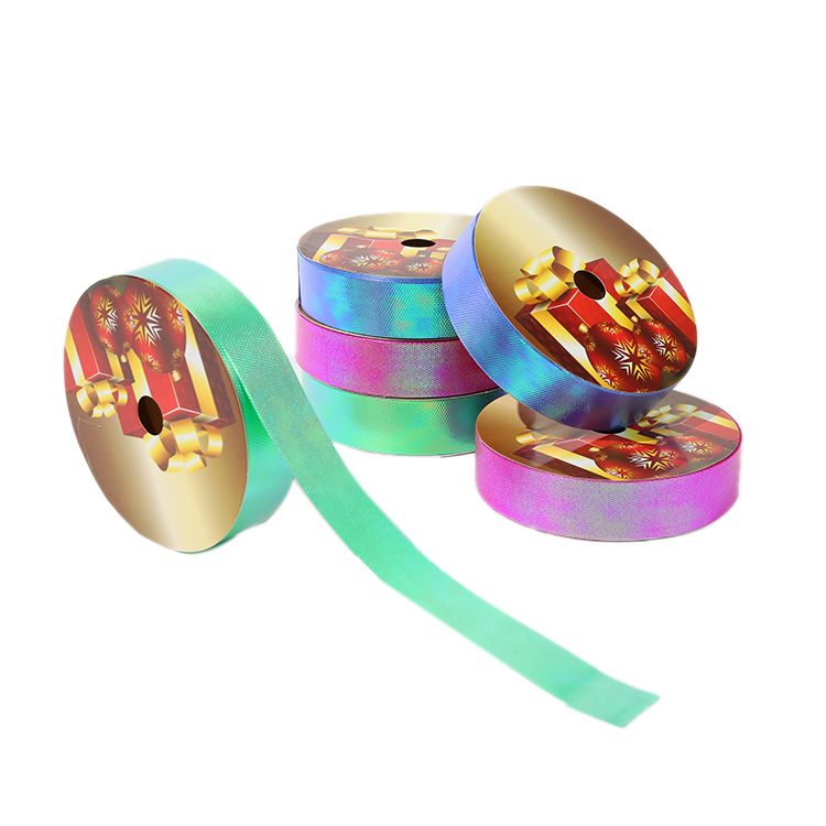 2.5CM*25M 6个/OPP 彩虹压纹塑料彩带工厂直销详情5