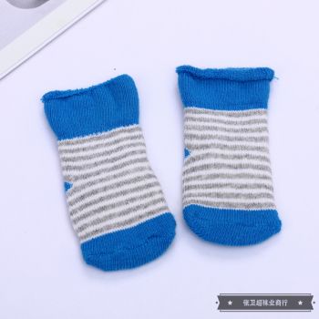 Soft and comfortable baby's cotton mixed color striped socks Specification drawing