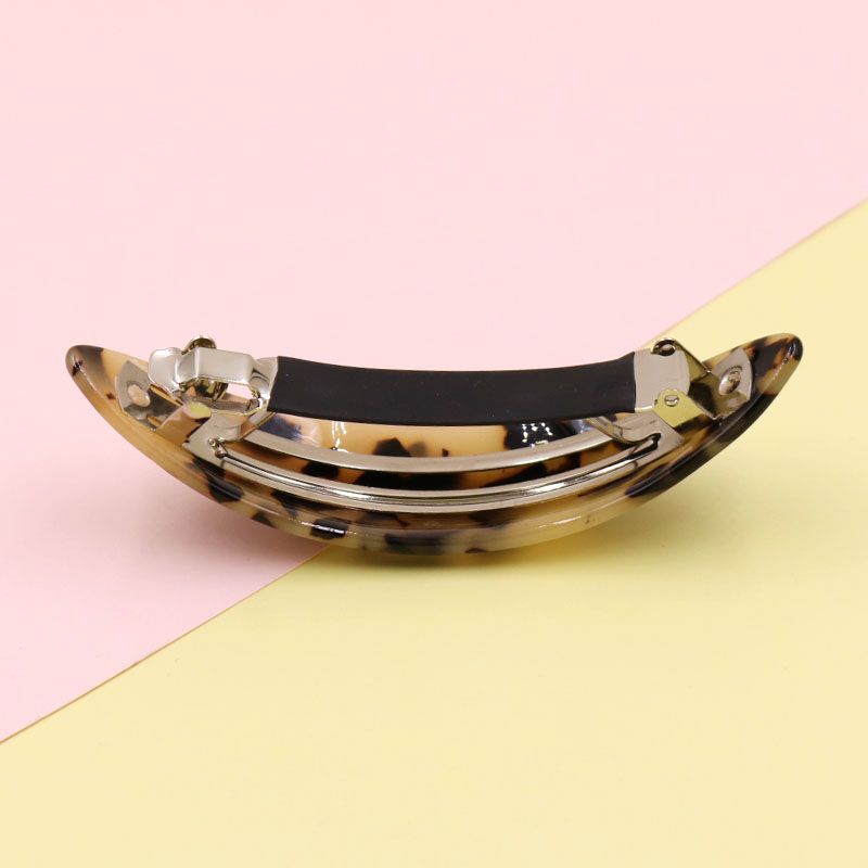 Large oval Korean hair clip spring clip, tortoiseshell arc-shaped ponytail clip clip, acetic acid hair clip spring clip, leopard print top clip pic 4