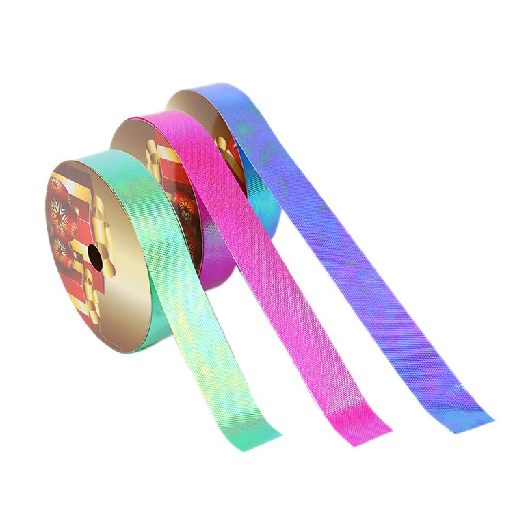 2.5CM*25M 6个/OPP 彩虹压纹塑料彩带工厂直销详情4