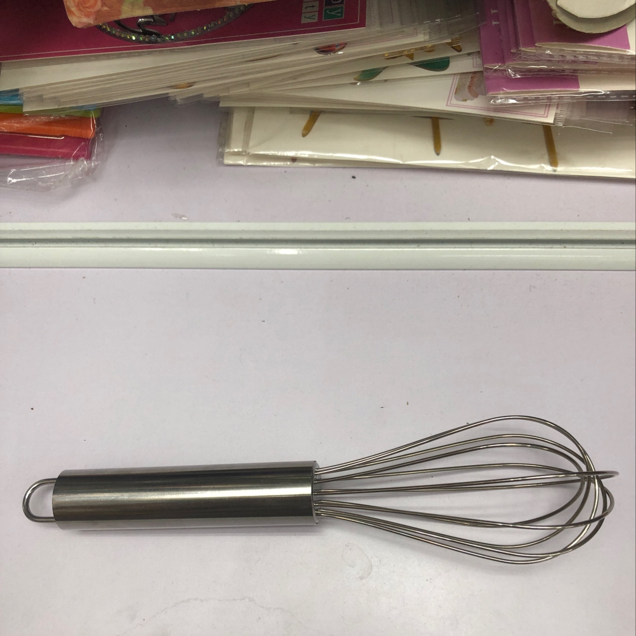 Kitchenware baking products, 6-wire large tube stainless steel 10-inch egg beater, factory direct sales price details Picture
