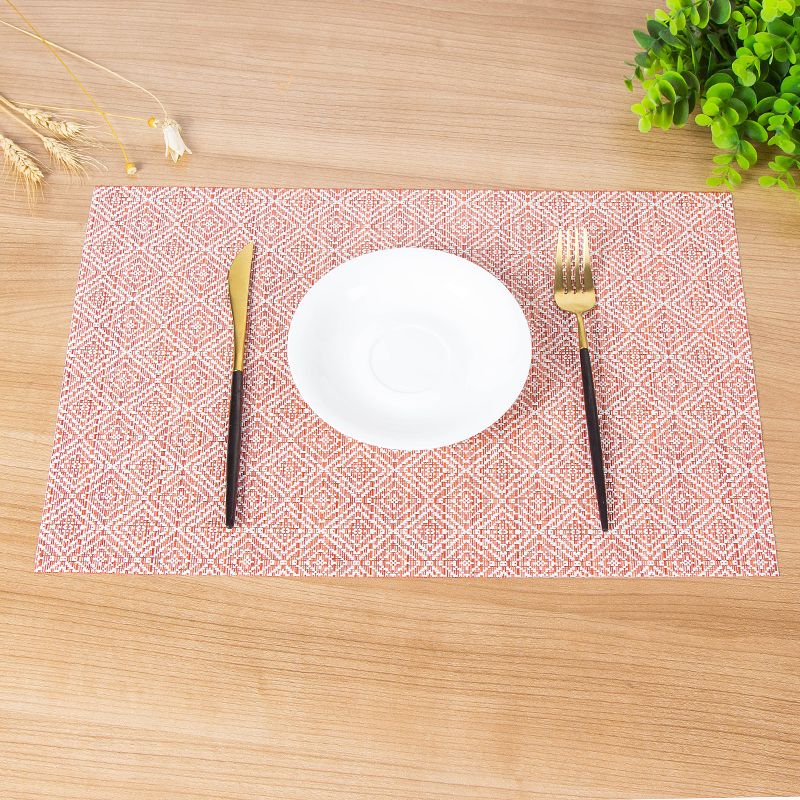 New PVC anti-slip and heat-insulating mat, European-style Western placemats, diamond-shaped small square placemats detail image 2