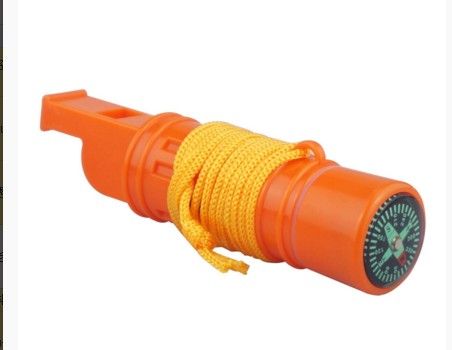 多功能口哨指南针塑料口哨三合一橙色户外野外鸟笛详情图2
