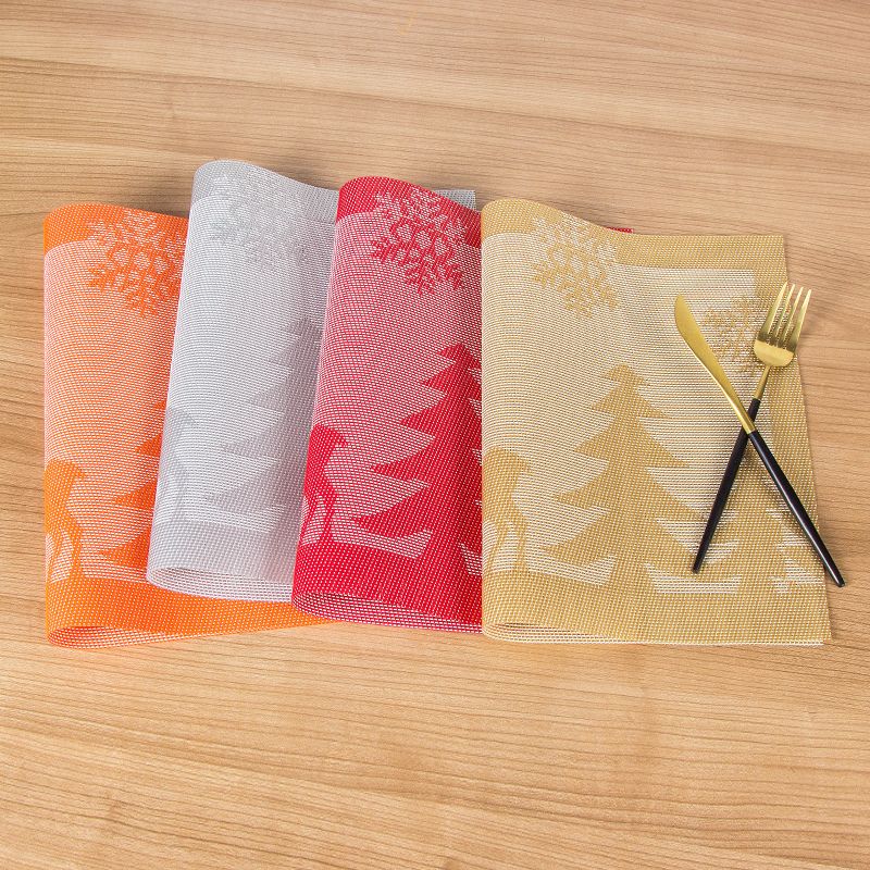 New PVC anti-slip and heat-insulating mat, European-style Western placemats, Christmas placemats