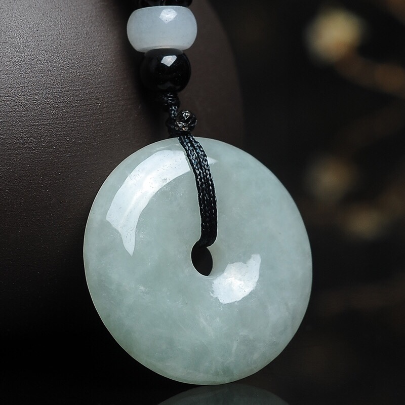 Natural Burmese jade peace pendant details Picture