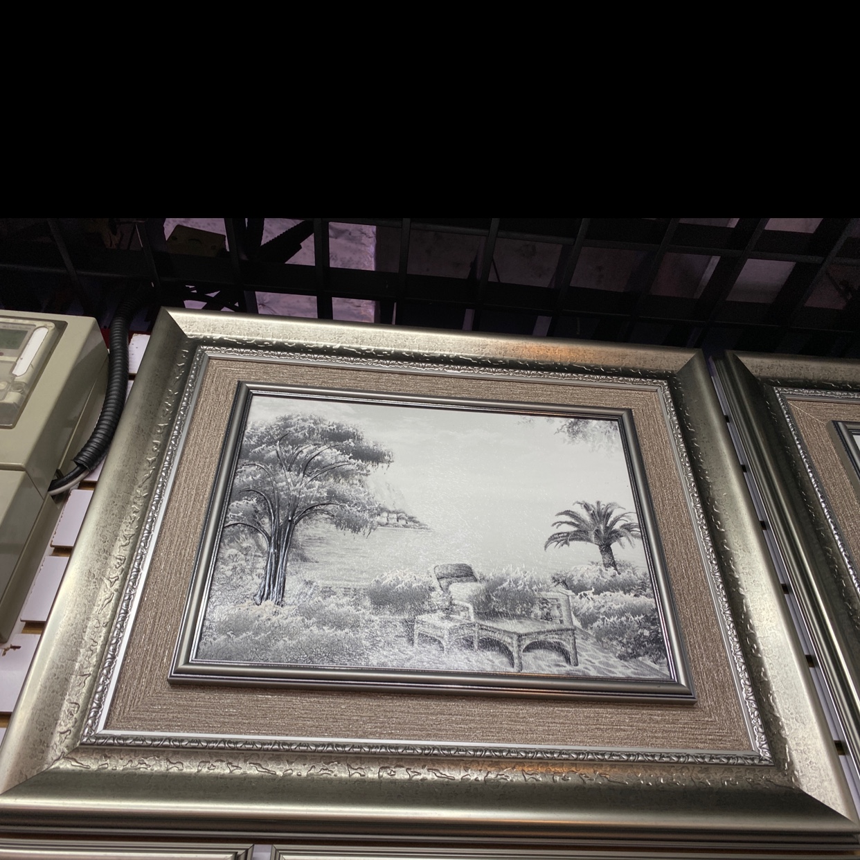 黑白双框油画尺寸58X68厘米一件20个