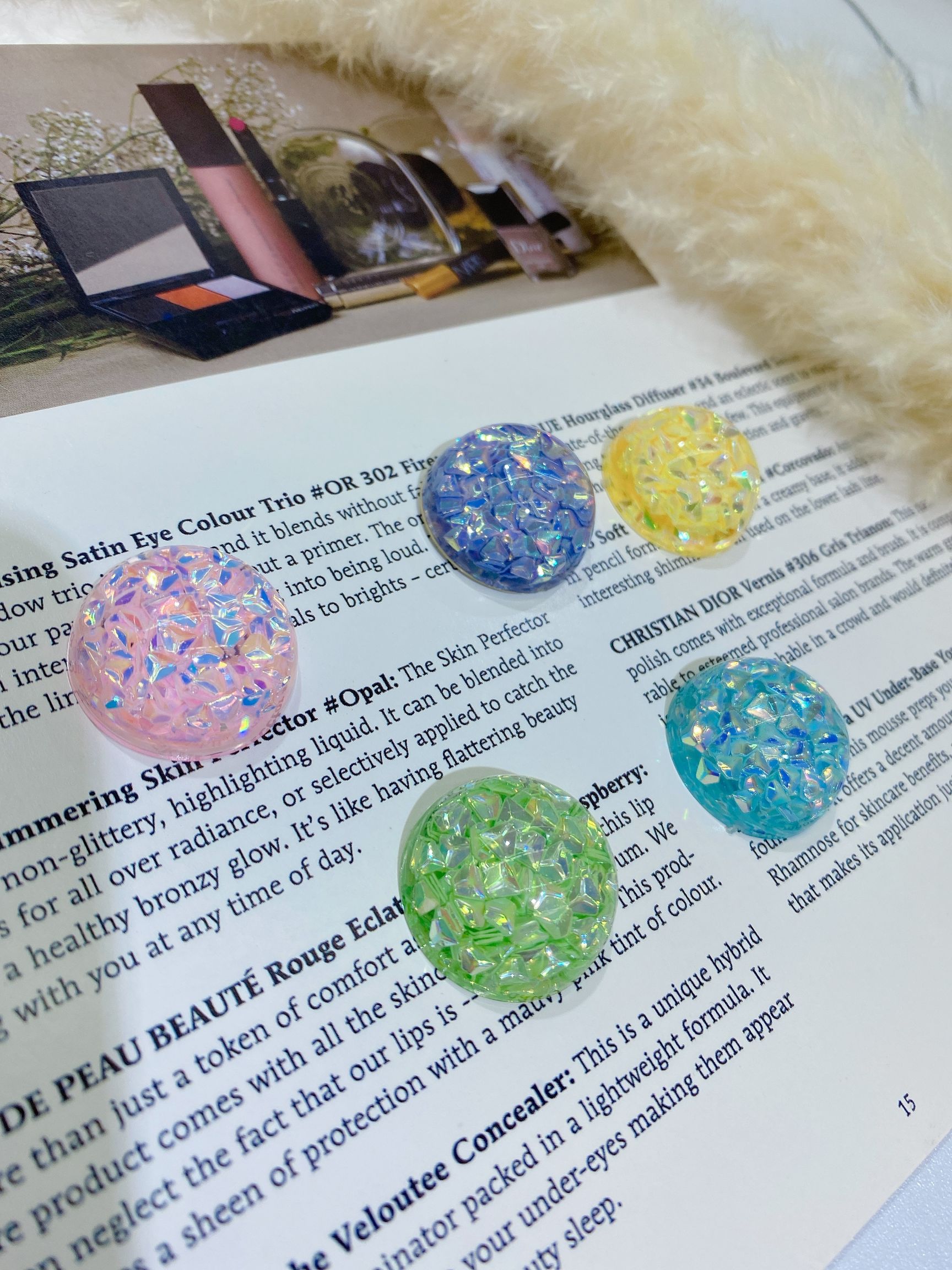 Acrylic half-sided round frozen oil sequin children's hair clip accessory