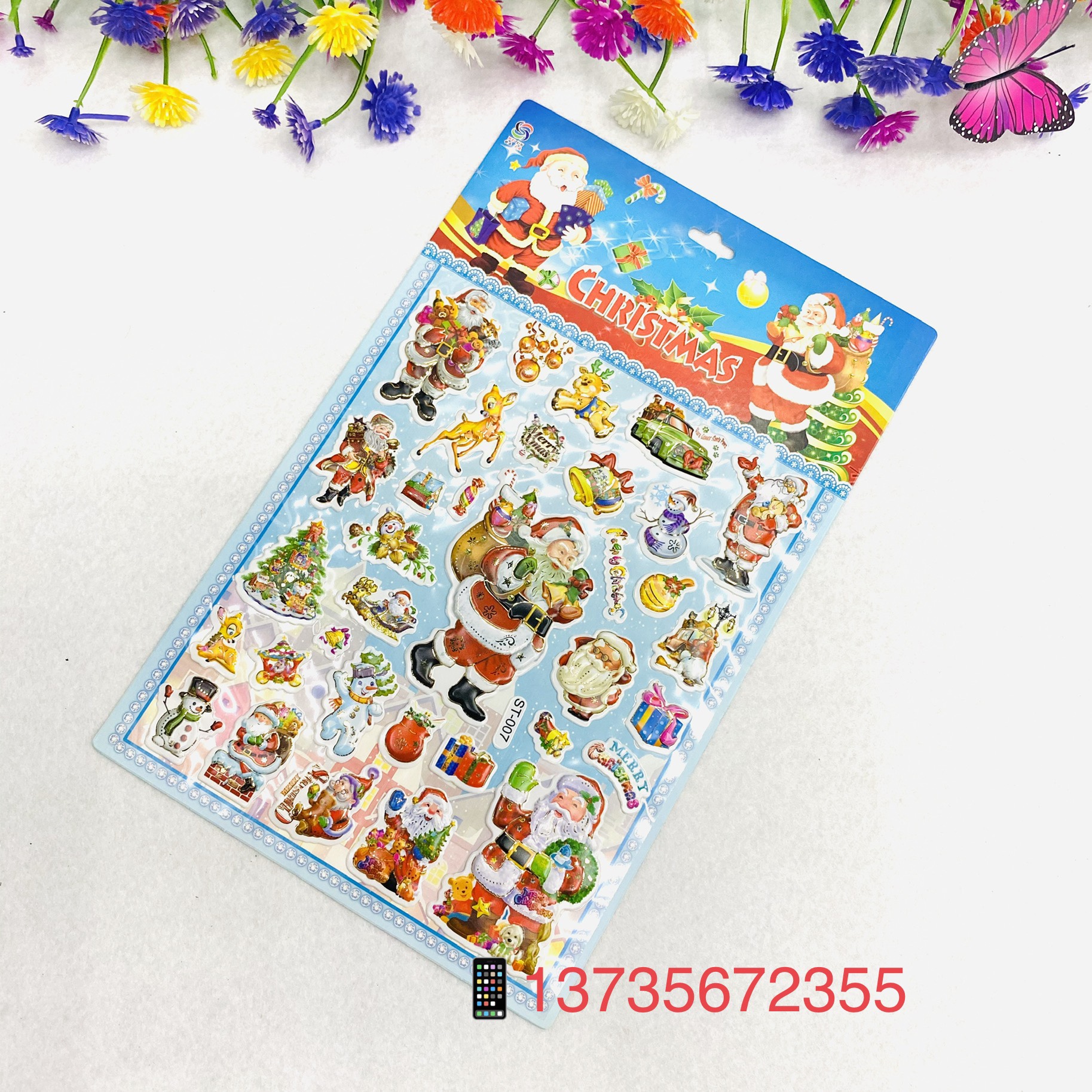 Santa Claus Snowflake Gift Jelly Sticker 112233 undefined