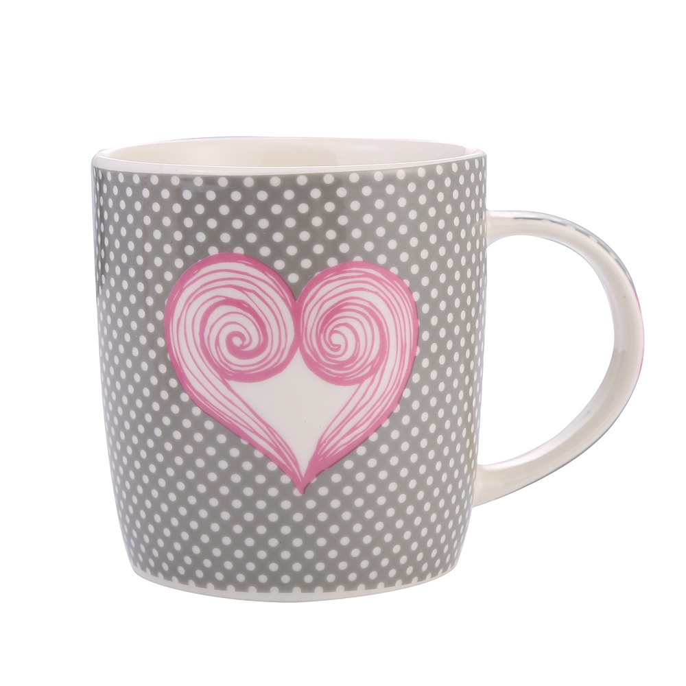 Factory wholesale ceramic mugs with heart-shaped flower surface series details Picture