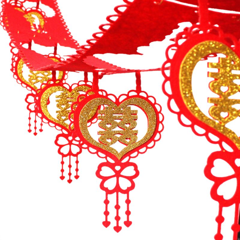 A comprehensive collection of Chinese-style wedding room decoration decals, living room and bedroom arrangements, non-woven fabric wedding character strips, and wedding supplies details Picture