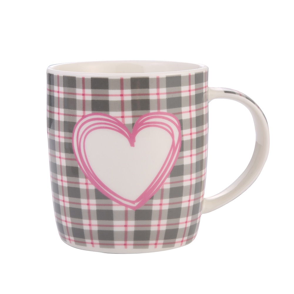 Factory wholesale ceramic mugs with heart-shaped flower surface series Specification image