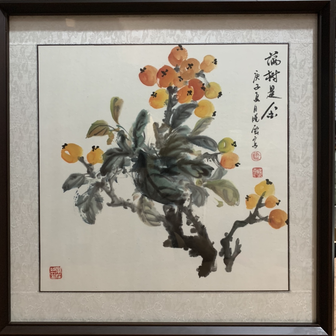 Finished painting, solid wood frame with glass, Chinese style undefined