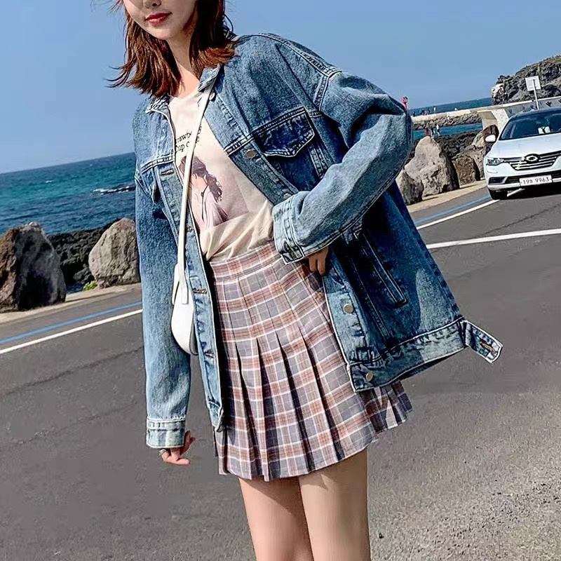 Official website: Trendy brand plaid pleated skirt, short skirt, women's summer 2020 autumn collection, women's plaid half skirt, high-waisted half skirt Application Scenario