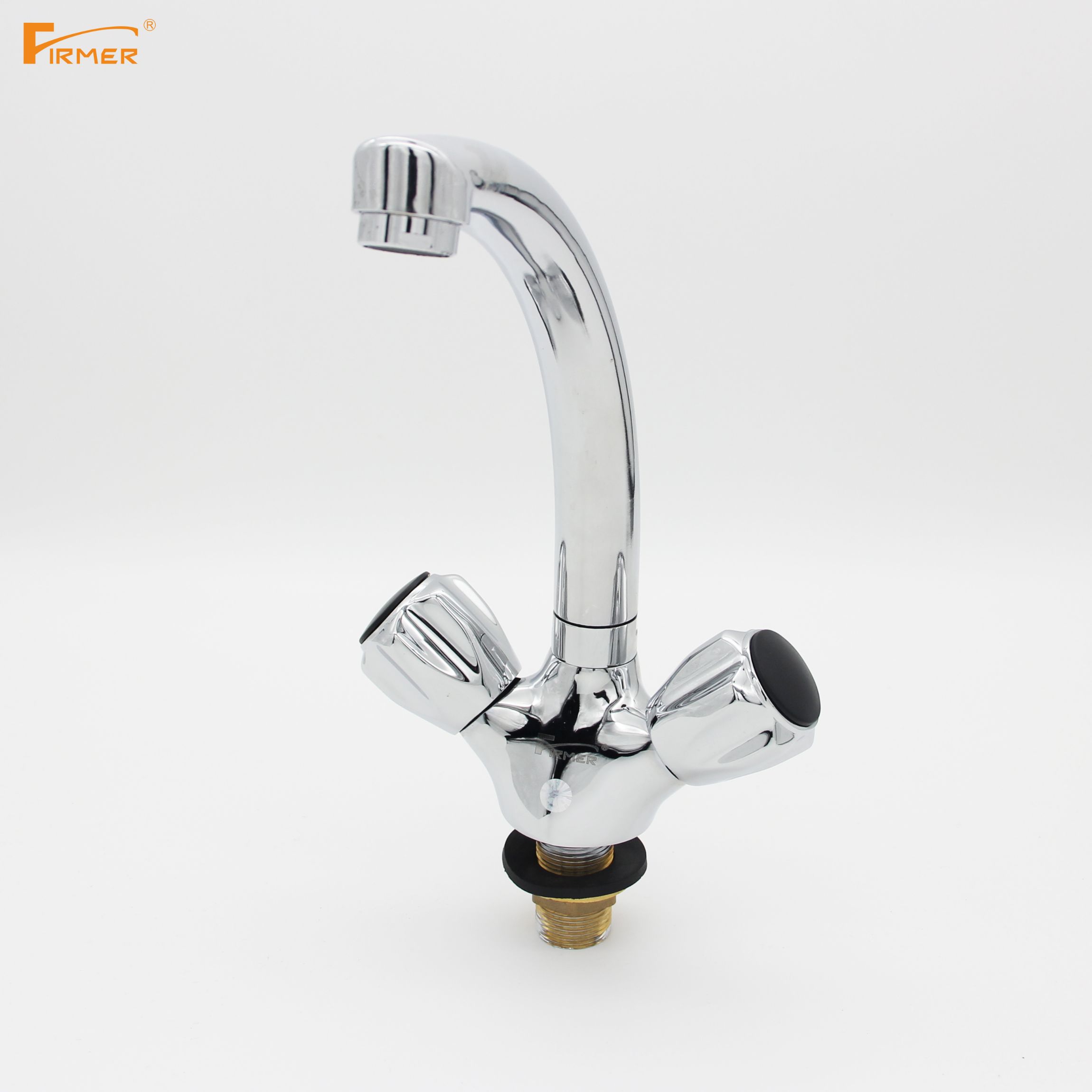 FIRMER two-wheeled brass washbasin faucet, bathroom washbasin, countertop, hot and cold water faucet