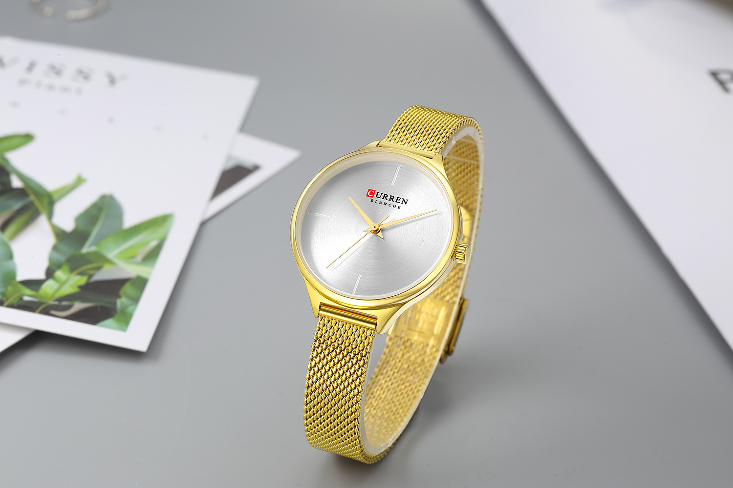 curren kairion acero inoxidable malla correa para mujeres reloj resistente al agua details Picture