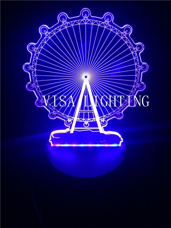 3d Night light Creative gift, Seven-color usb plug-in personalized desk lamp, multi-functional night light detail image 2