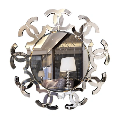 Manufacturers Direct Sales Light Luxury Spell Mirror Large Size Round Hanging Mirror Hotel Villa Decorative Mirror
