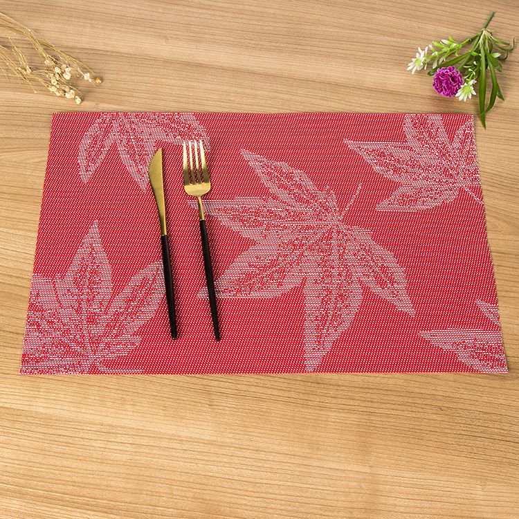 New PVC anti-slip and heat-insulating mat, European-style Western placemats, Maple Leaf series placemats detail image 2