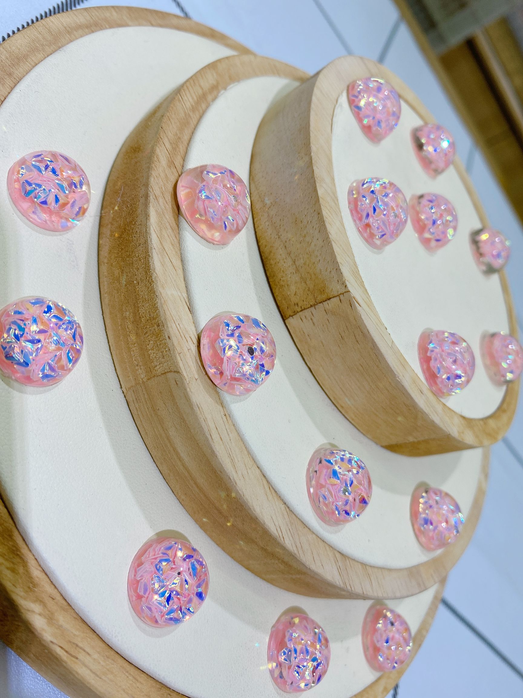 Acrylic half-sided round frozen oil sequin children's hair clip accessory detail image 6