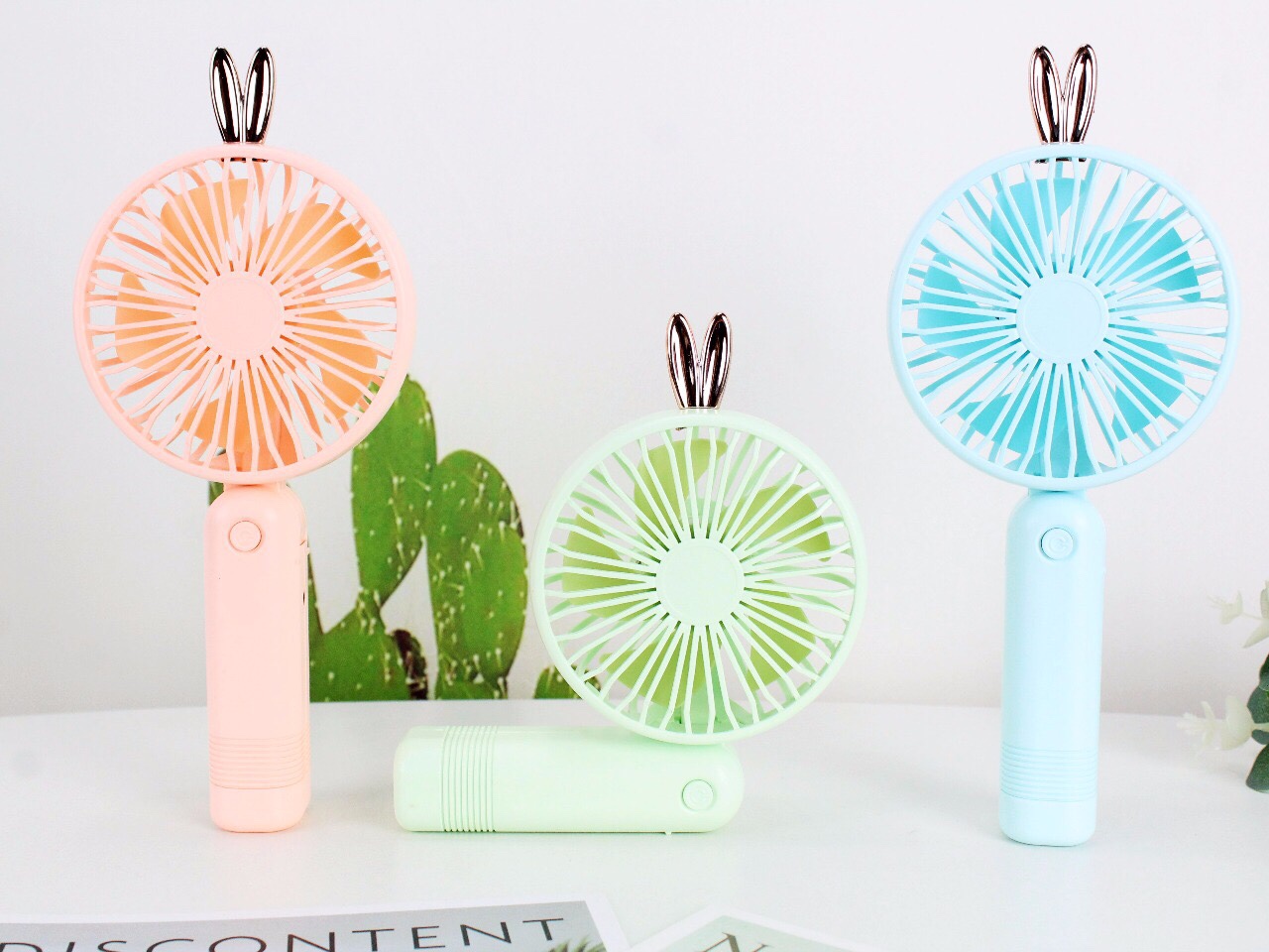 Portable folding cartoon mini fan USB charging mini fan undefined