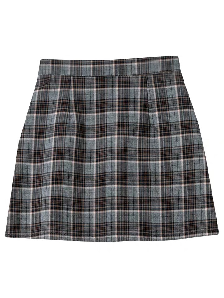 Plaid skirt for women's autumn and winter 2020 new A-line skirt, retro short skirt, high waist and hip skirt undefined