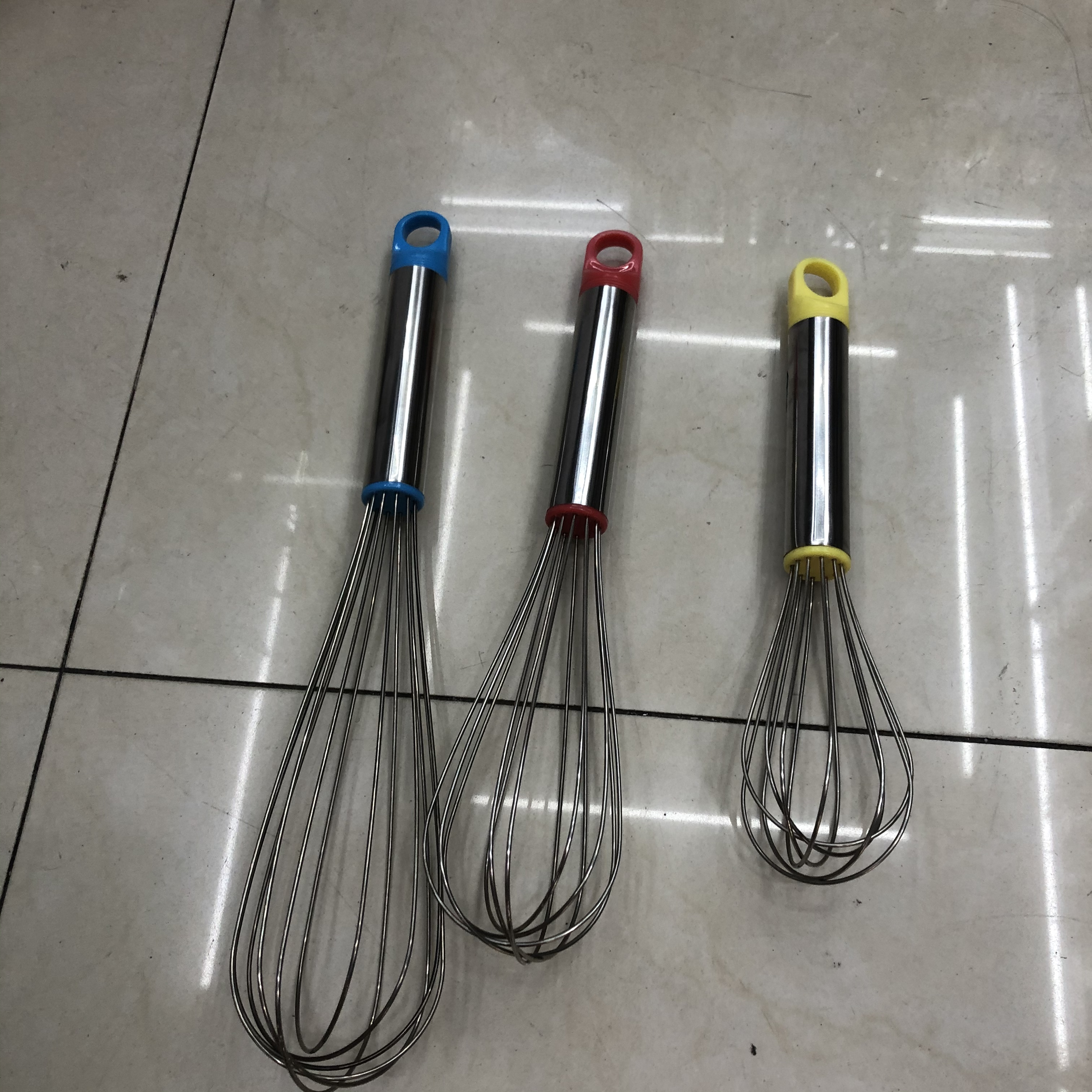 烘培用品不锈钢彩色打蛋器12寸打蛋器，厂家直销细节图