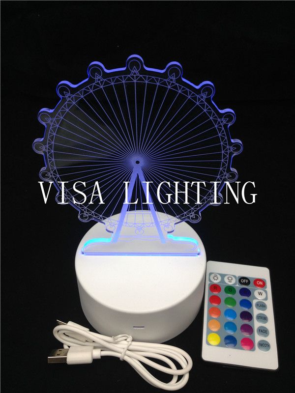 3d Night light Creative gift, Seven-color usb plug-in personalized desk lamp, multi-functional night light detail image 3