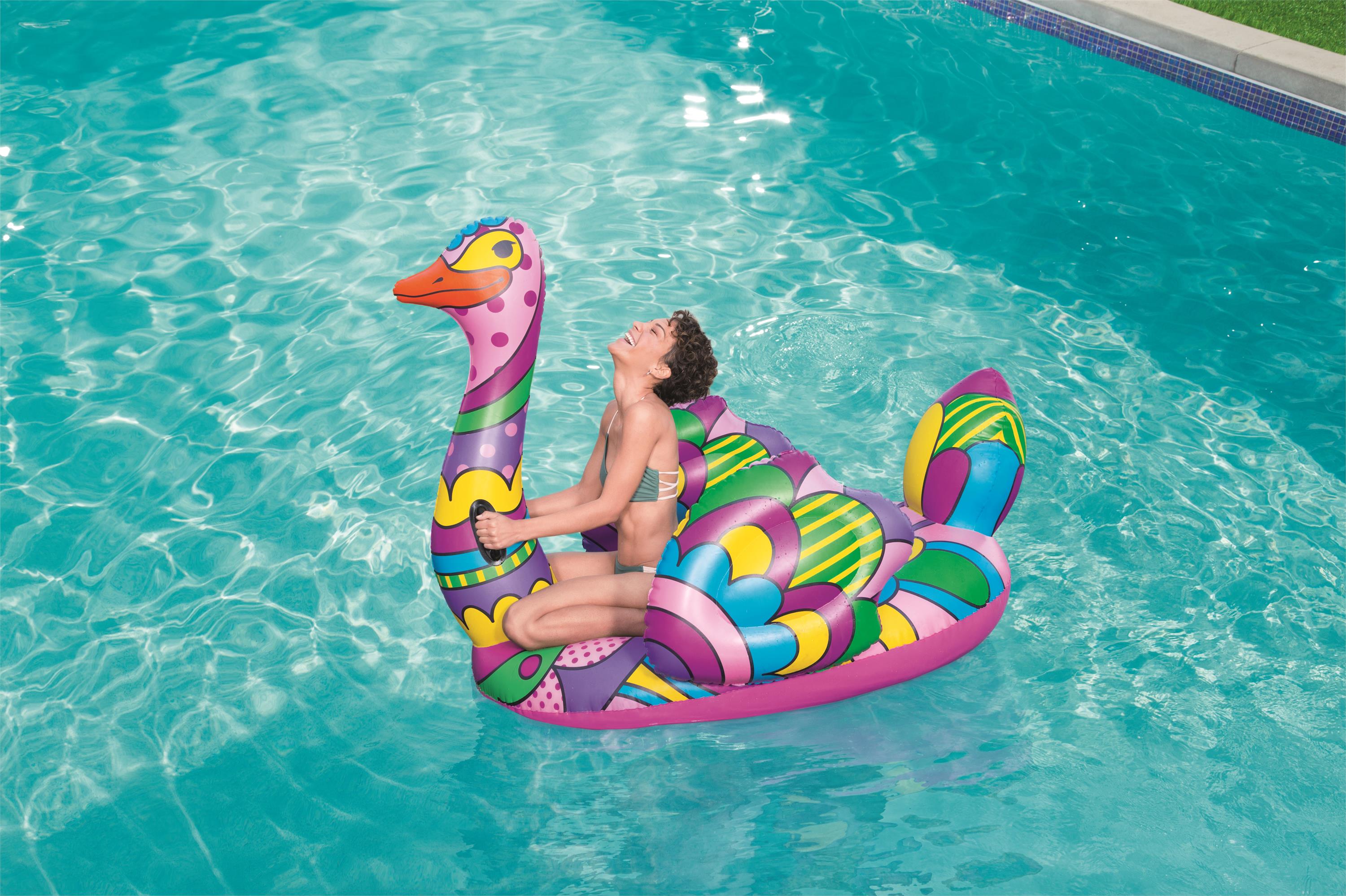 Bestway® 6'3" x 65.5"/1.90m x 1.66m 时尚彩绘鸵鸟坐骑详情图4