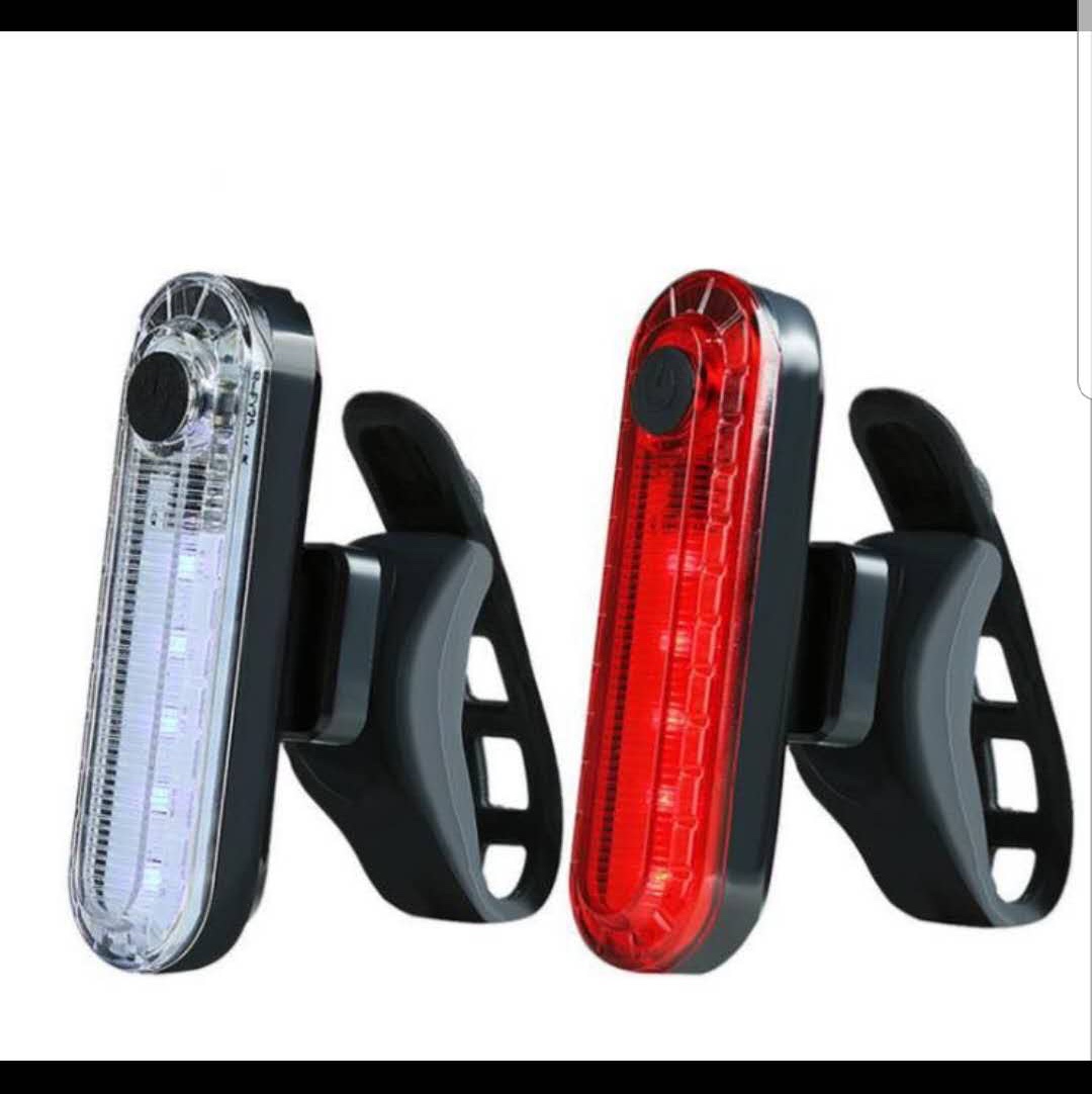 跨境电商爆款USB充电自行车尾灯红白闪光厂家直销