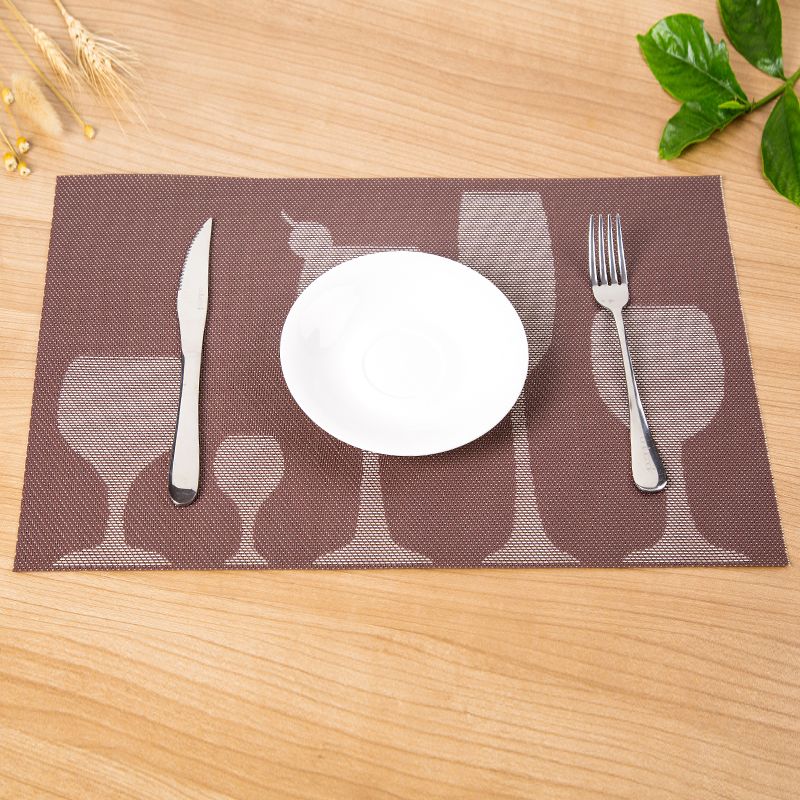 New PVC anti-slip and heat-insulating mat, European-style Western placemats, wine glass placemats detail image 2