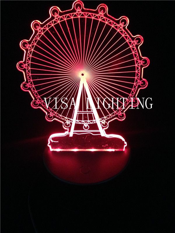3d Night light Creative gift, Seven-color usb plug-in personalized desk lamp, multi-functional night light detail image 1