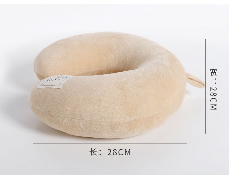 厂家直销创意爆款pp棉U型枕 超柔办公室午睡颈枕旅行三宝素色定制详情图10