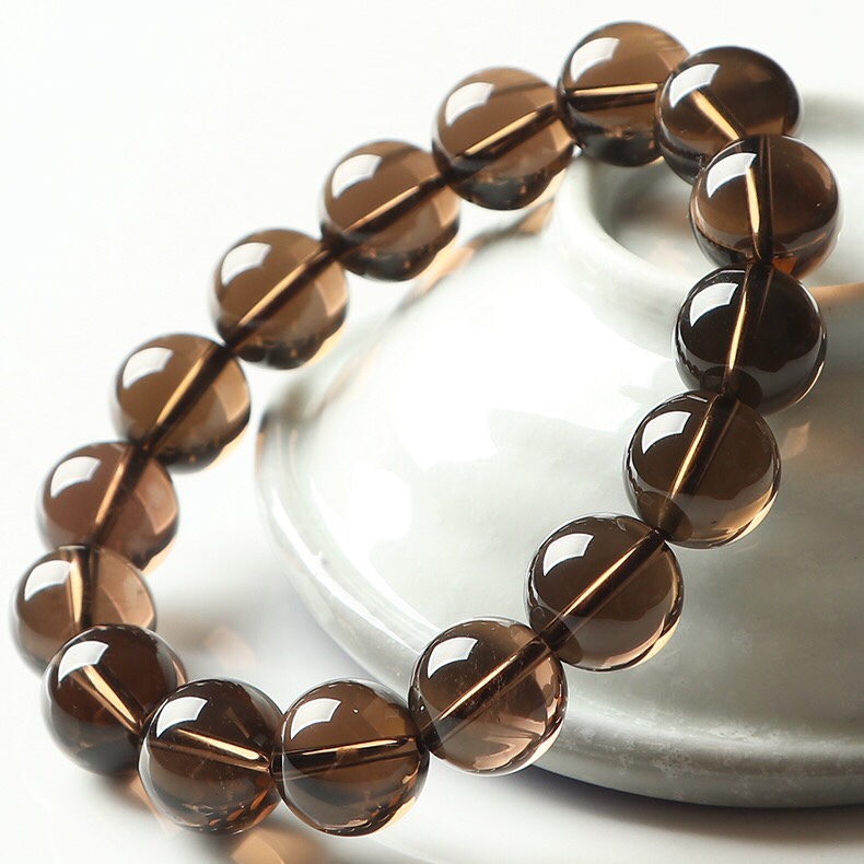 Natural tea crystal bracelet