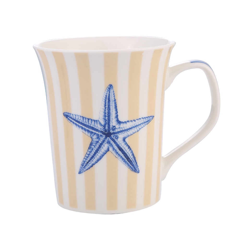 Wholesale of daily-use ceramics, Ocean series ceramic mugs with decals