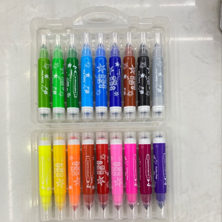 Zs-209 Purple Mouse Eighteen Color Double Head Water Soluble Color Pen Specification drawing
