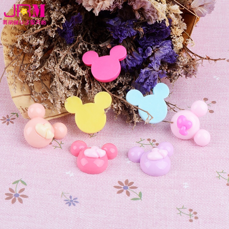 Children hairpin resin patch cartoon Mickey resin accessories double box mobile phone case decoration materials