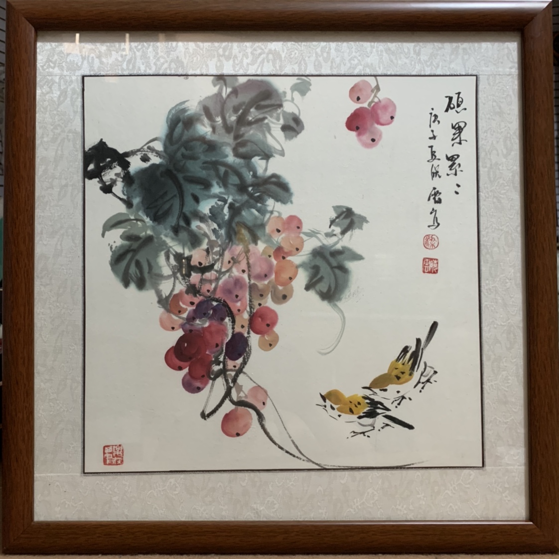 Finished painting, solid wood frame with glass, Chinese style Item Picture