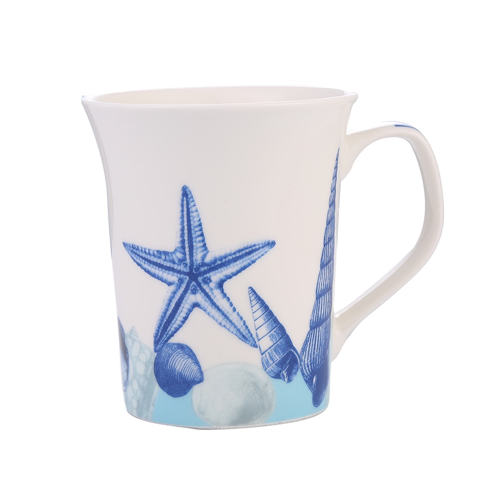 Wholesale of daily-use ceramics, Ocean series ceramic mugs with decals Application Scenario