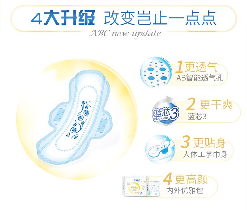 ABC Daily Thin and Soft Surface Sanitary Napkins K11-8 Pieces (including KMS) detail image 9